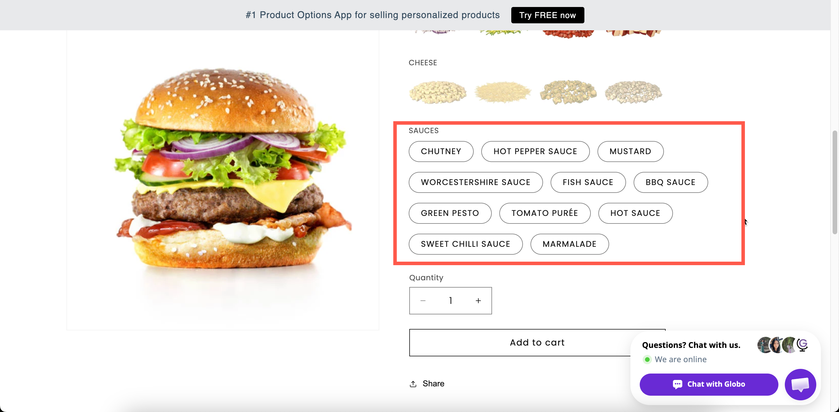 A row of size buttons on a storefront product page with one selected and one struck through
